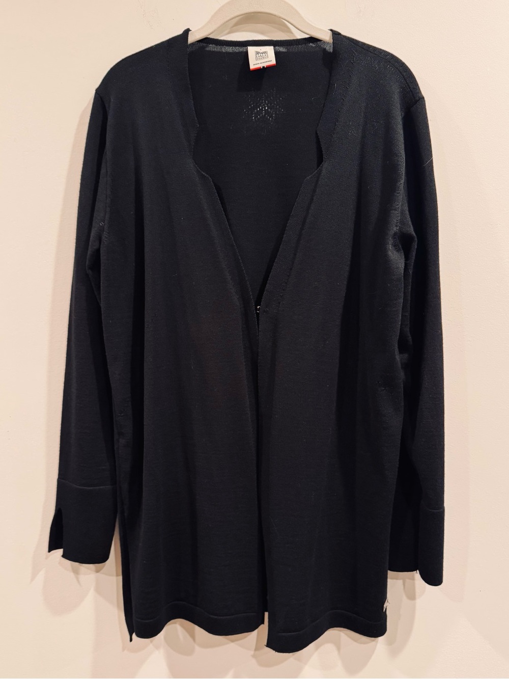 Dale of Norway 🐑 100% New Wool Black Long Cardigan Sweater L Made in Norway
